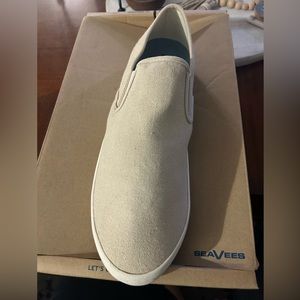 seevees baja slip on classic | natural linen canvas | men’s size 14